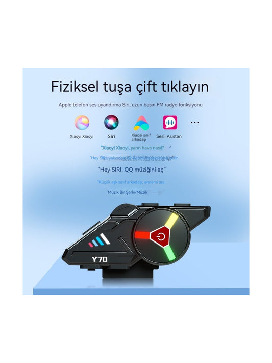 Y70 INTERKOM / Motosiklet Kask Bluetooth İnterkom Kulaklık Seti