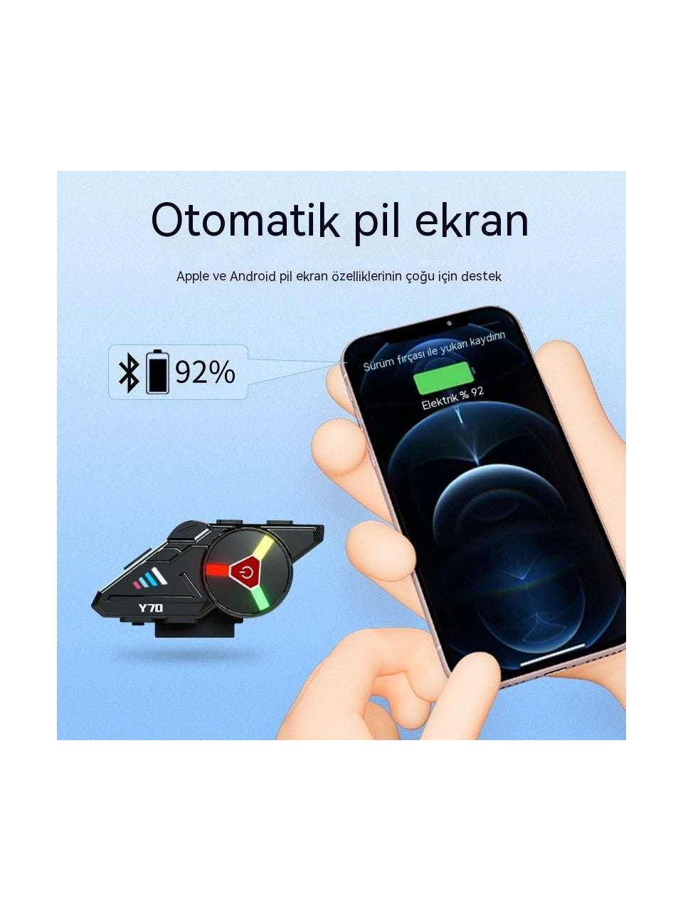 y70 ınterkom / motosiklet kask bluetooth interkom kulaklık seti