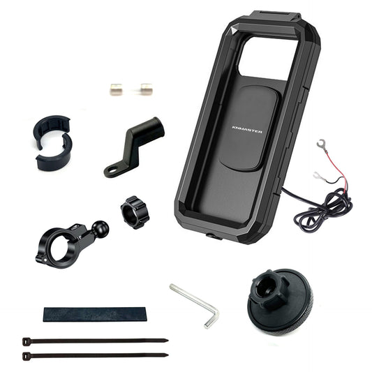 KNMASTER TT950WU Telefon Tutucu Titreşim Engelleyici Usb’li Tüm Motosikletlere Uyumlu
