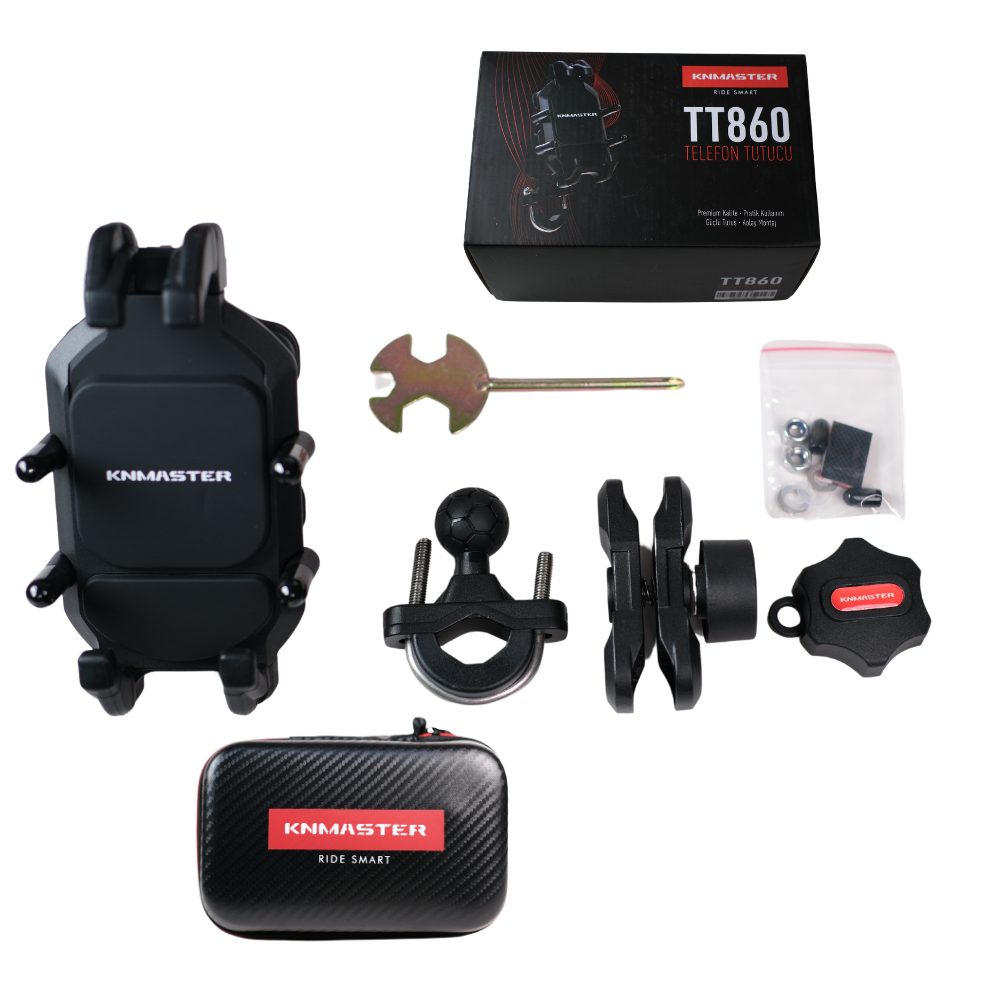 knmaster tt860 / telefon tutucu - titreşim engelleyicili tüm motosikletlere uyumlu
