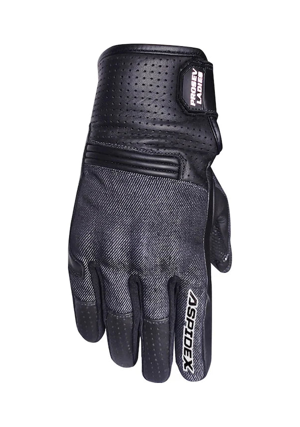 prosev kadın kot motosiklet eldiveni / black aspıdex ladıes 6032