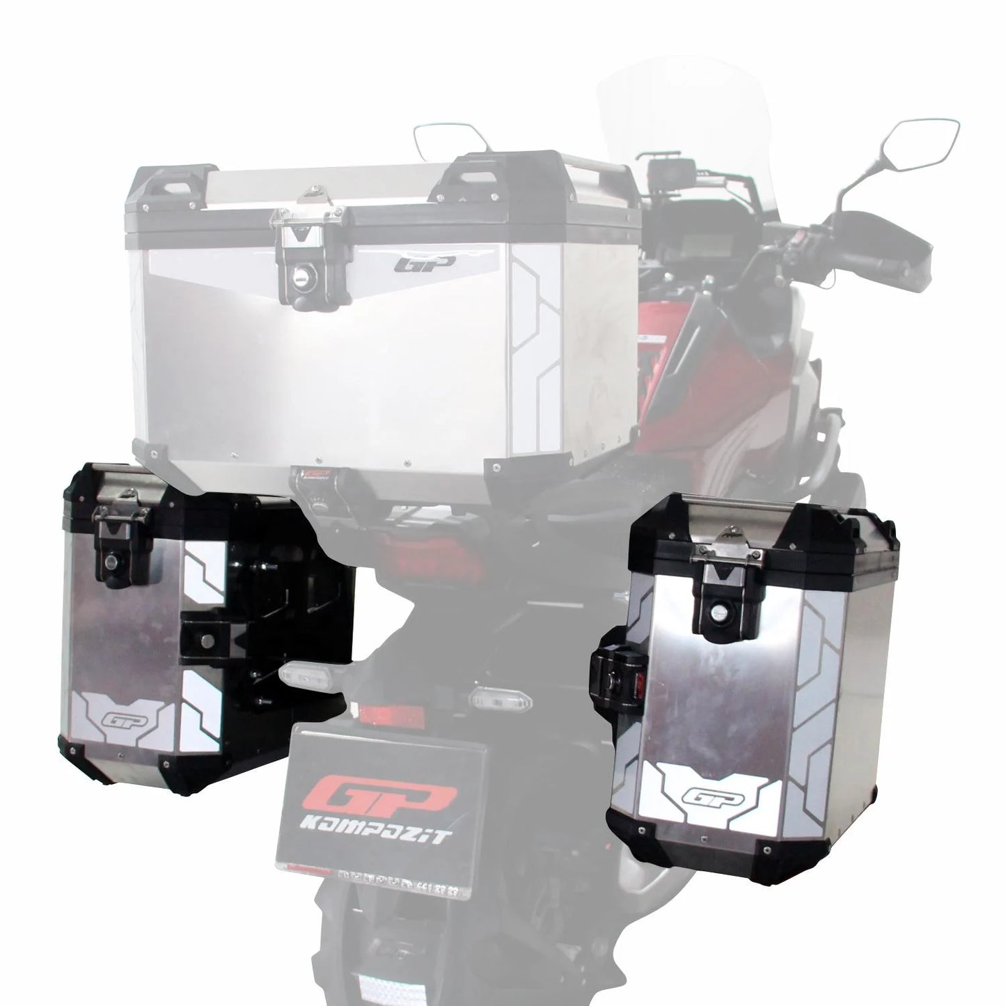 gp kompozit 2x40 lt alüminyum motosiklet yan çanta seti  universal