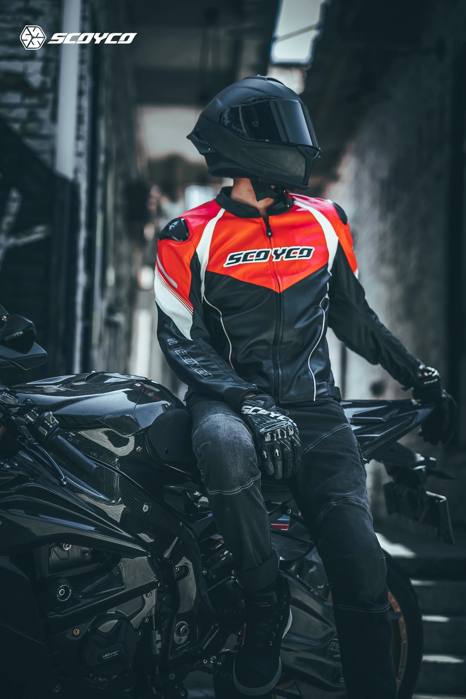 scoyco motosiklet montu / jk-187 kırmızı