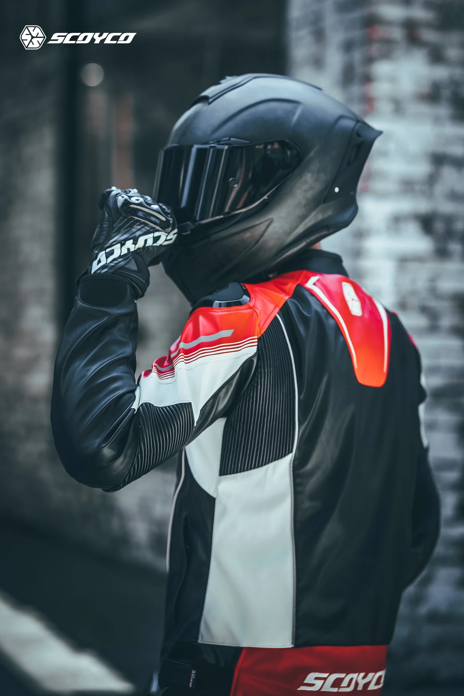 scoyco motosiklet montu / jk-187 kırmızı
