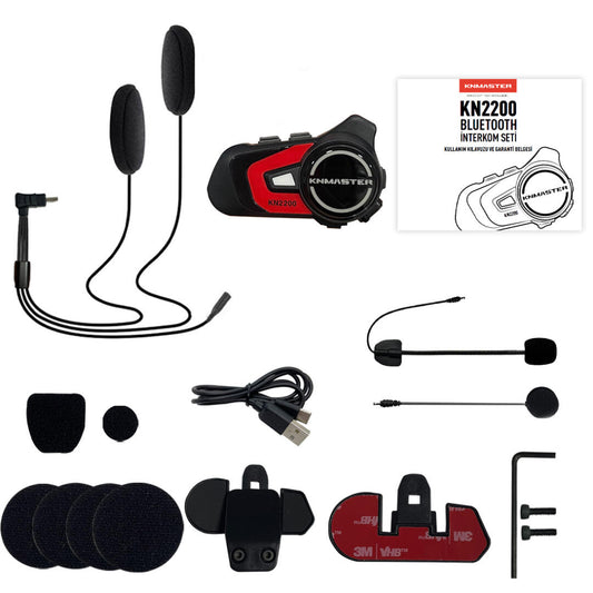 KNMASTER 2200 INTERKOM Motosiklet Kask Bluetooth Kulaklık Seti