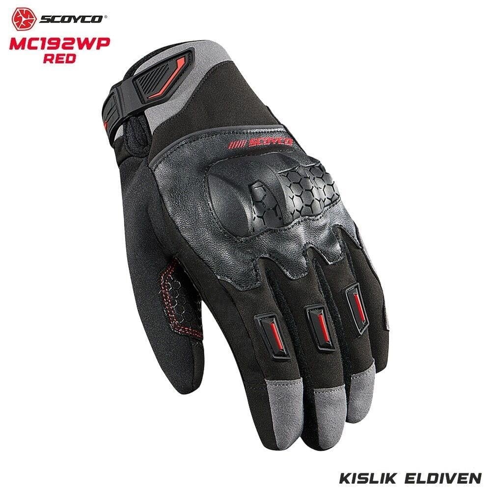 scoyco kışlık eldıven / black red mc192wp