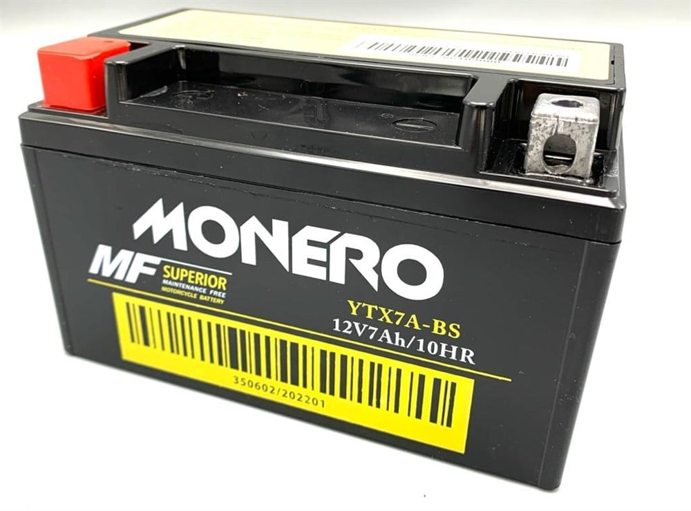 Monero YTX7A-BS 12V 7Ah Yatık Tip Motosiklet Aküsü – Uzun Ömürlü Enerji